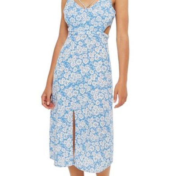 Topshop Cornflower Cutout Slipdress - Picture 2 of 7